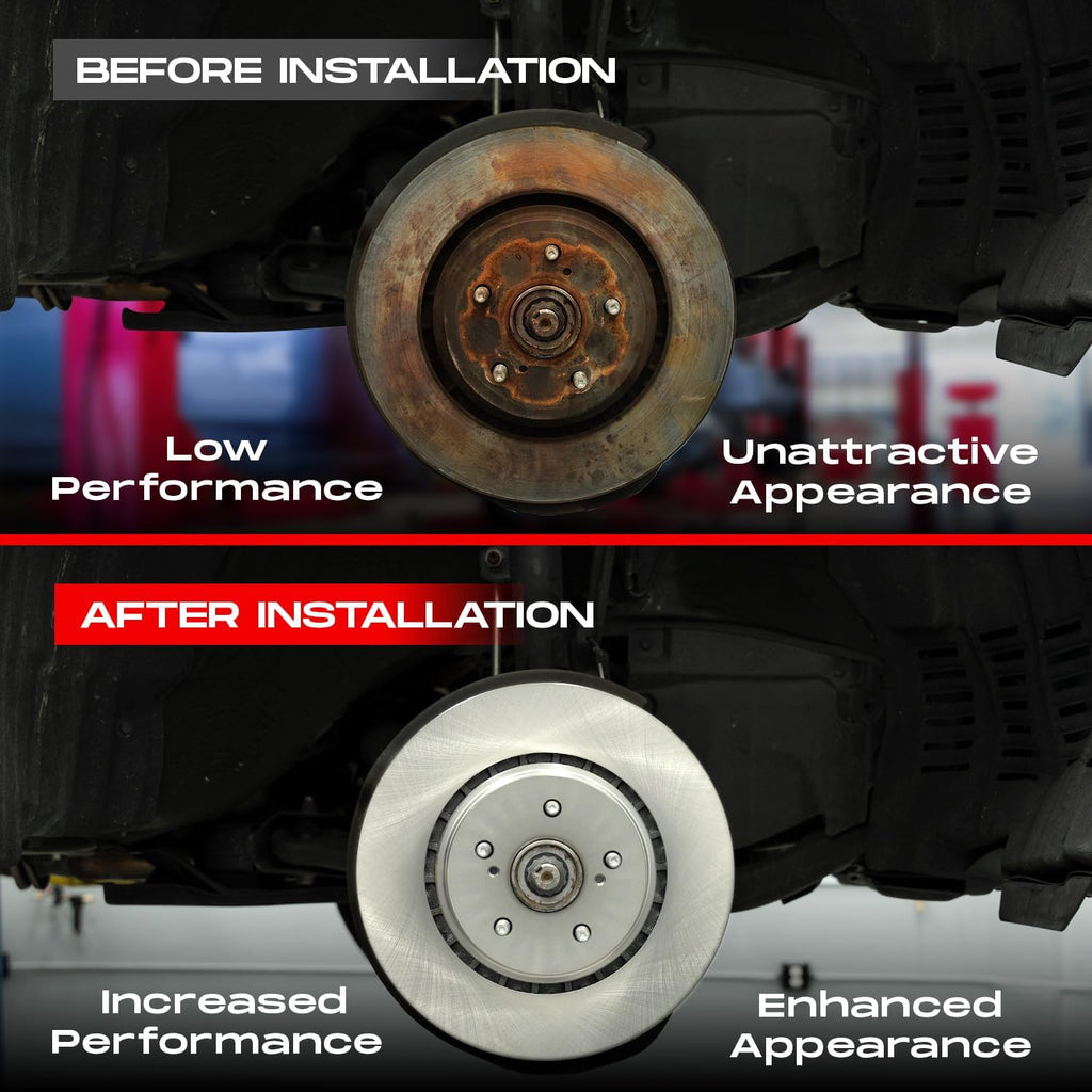 R1 Concepts Front and Rear Brake Kit Fits 2019-2023 Subaru Ascent| Optimum Oep Brake Pads and Blank Brake Rotors| 13.1' Front & 13.0' Rear