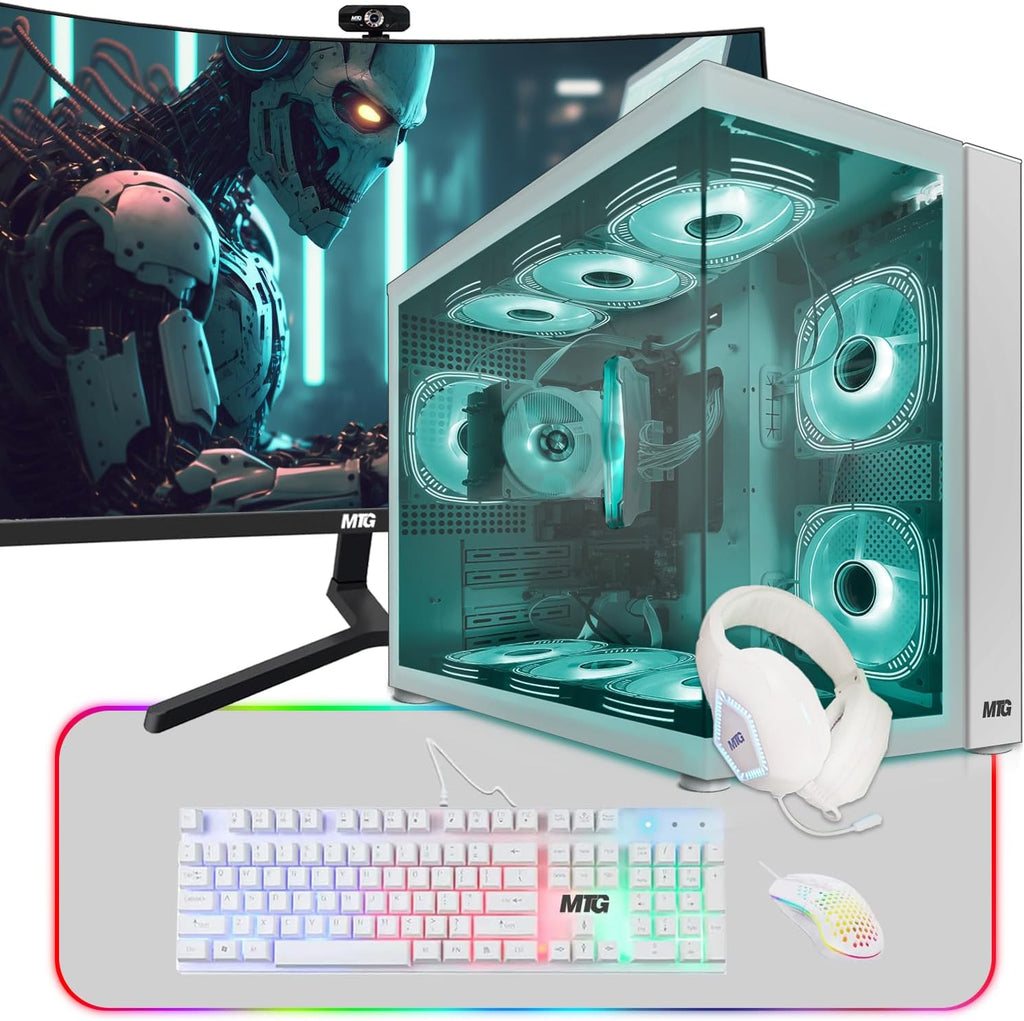 MTG Khuno Gaming Tower PC- Intel Core i5-8th Gen, GTX 1660S 6GB 192bits, 16GB ARGB Ram, 1TB Nvme, 24 Inch Curve Monitor, Gaming Kit Combo, Webcam, Win 11 Home