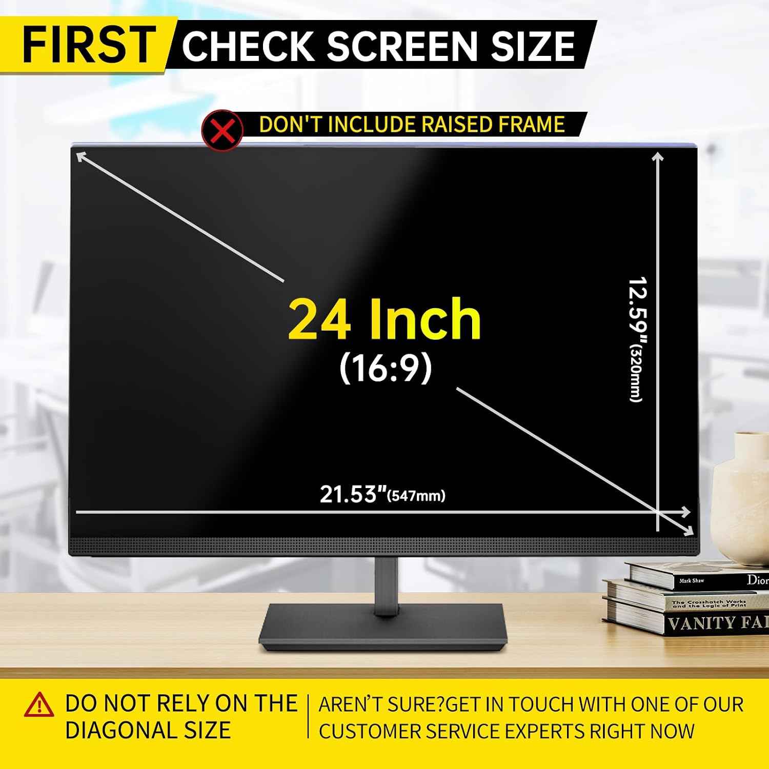 〔2-Pack〕 24 Inch Computer Privacy Screen Filter for 16:9 Monitor, Anti-Blue Light, Anti-UV,Blue Light Blocking Removable Privacy Protector Shield Fits 23.6', 23.8', 24' Monitors