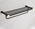 Bathroom Towel Rack Double Bath Towel Rack Towel Rod Hanging Coat Hook, Bath Towel Rack Black Gold
