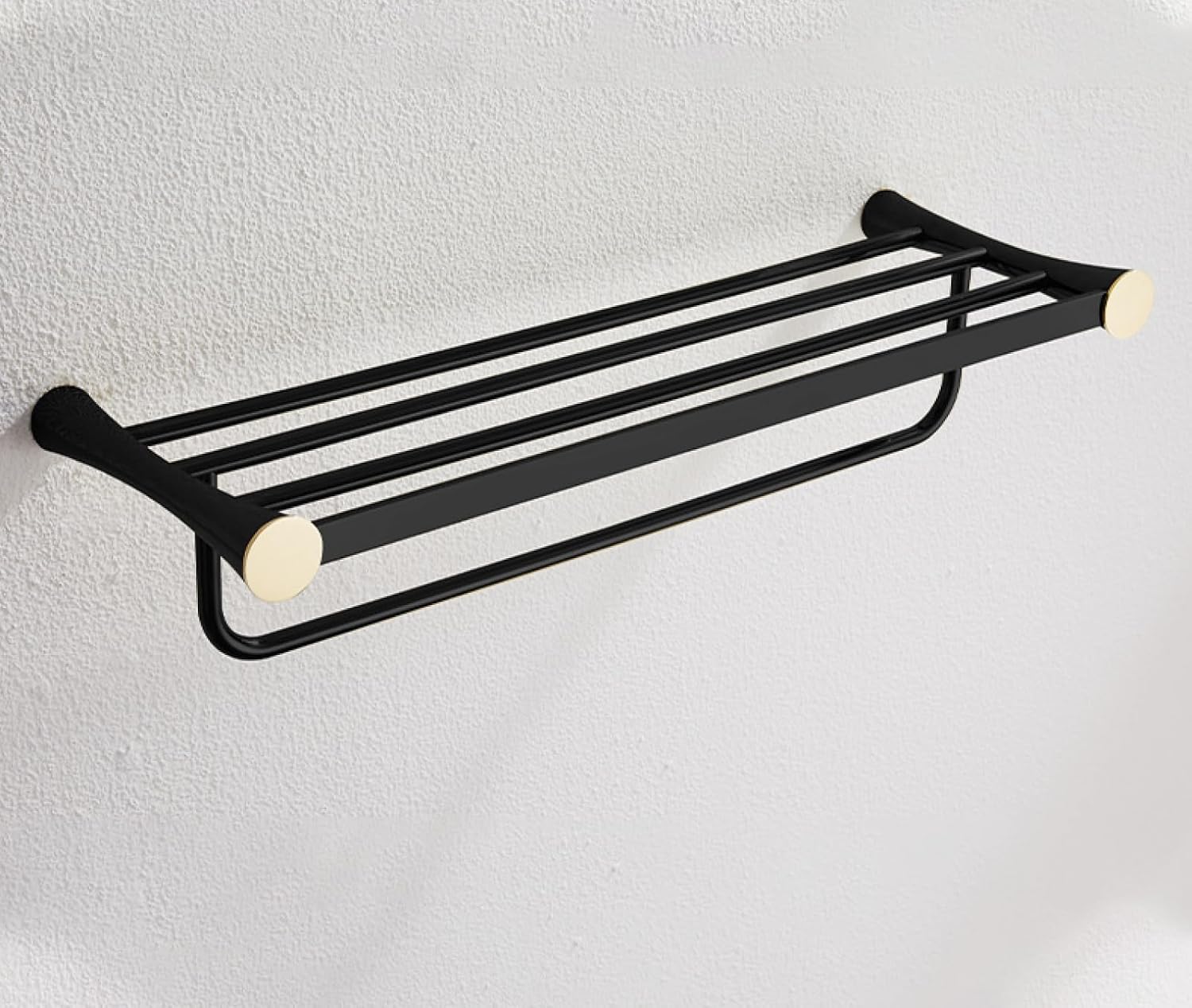 Bathroom Towel Rack Double Bath Towel Rack Towel Rod Hanging Coat Hook, Bath Towel Rack Black Gold