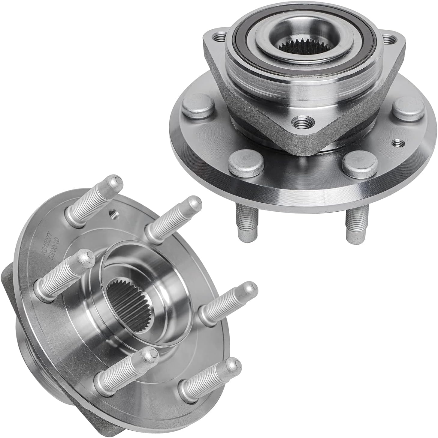 Detroit Axle - Brake Kit for Buick Enclave Chevy Traverse GMC Acadia Saturn Outlook Front & Rear Drilled & Slotted Brake Rotors and Ceramic Brakes Pads + Front Wheel Bearing Hubs Replacement