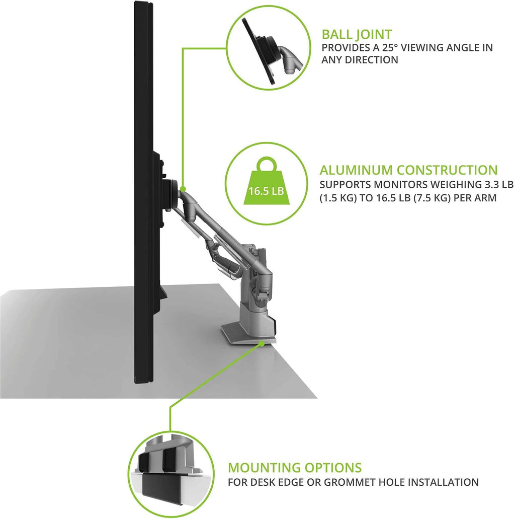 Kanto DMS2000S Dual Monitor ARM for Monitors 17-32