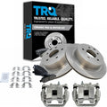 TRQ Rear Ceramic Brake Pad and Rotor Set Includes Calipers Compatible with 2008-2013 Nissan Rogue 2014-2015 Nissan Rogue Select
