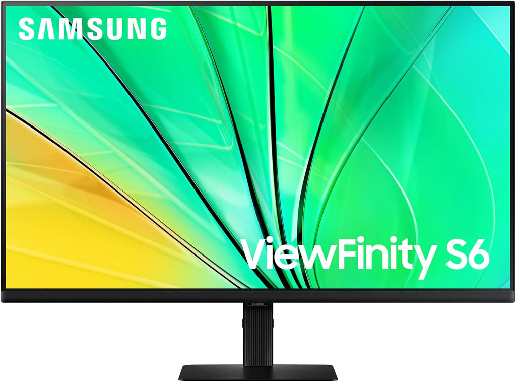 SAMSUNG 32' ViewFinity S6 (S60D) Series QHD High Resolution Computer Monitor, 100Hz, HDR10, Multiple Ports w/ HDMI, DisplayPort, USB-A, Easy Setup, Height Adjustable Stand, LS32D606EANXGO, 2024
