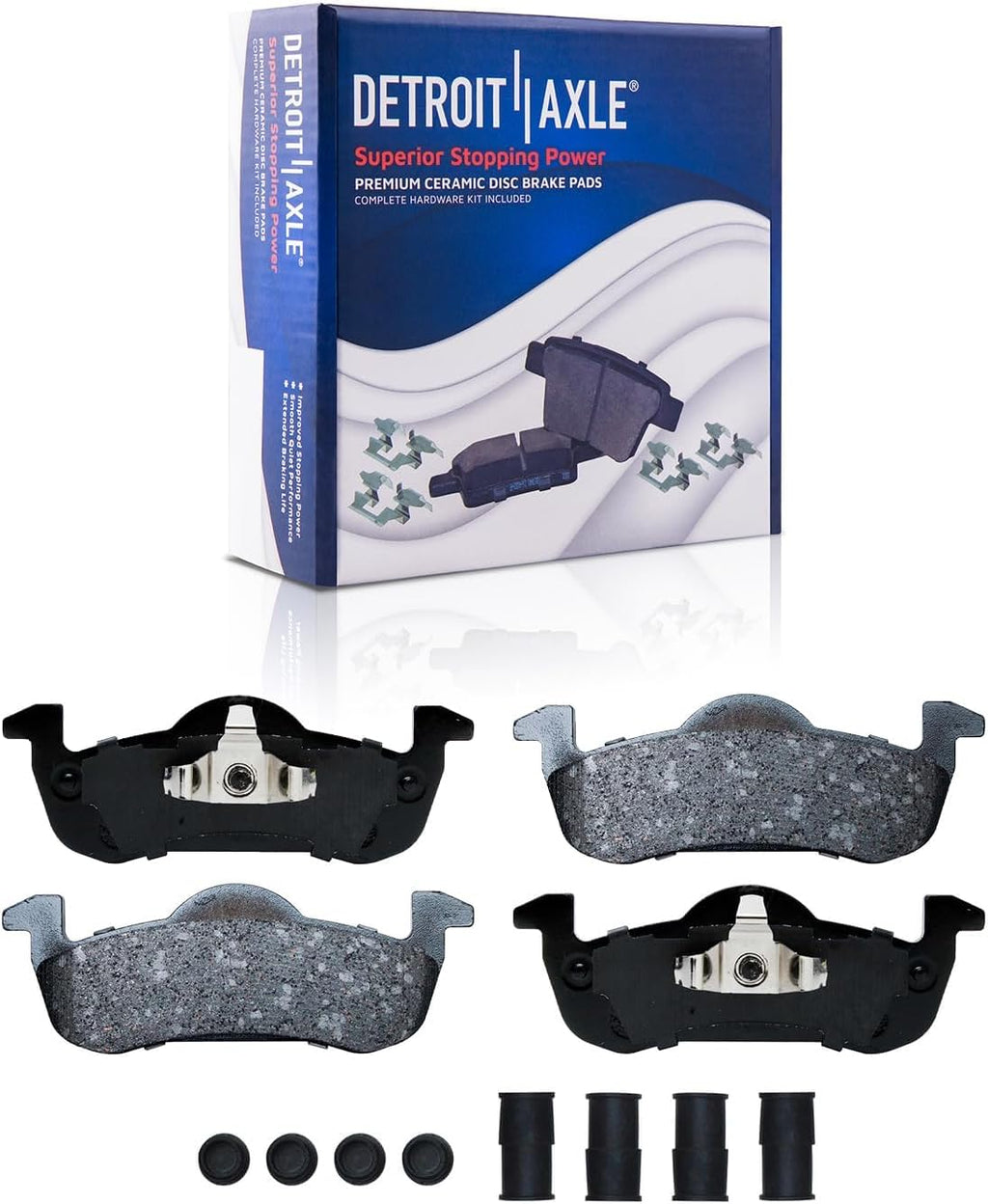 Detroit Axle - 14pc Brake Struts Kit for 2007-2009 Ford Expedition Lincoln Navigator Brake Rotors Ceramic Brakes Pads Ready Suspension Struts Front and Rear Replacement [w/o Electronic Suspension]