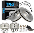 TRQ Front Brake Pad and Rotor Set Ceramic Rotors Calipers Hoses Compatible with 2002-2005 Chevrolet Trailblazer GMC Envoy 2004-2005 Buick Rainier Oldsmobile Bravada 2005 Isuzu Ascender