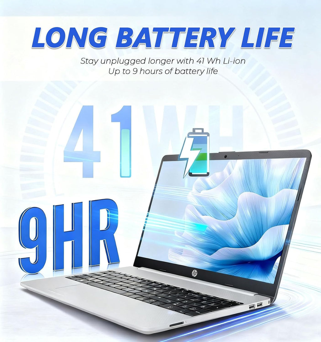HP 255 G9 Business and Student Laptop | 15.6' FHD Display | Intel Dual Core Processor Series | Copilot AI-Ready | 32GB RAM | 1TB SSD | SD Card Reader | Long Battery | Wi-Fi 6 | Windows 11 Pro