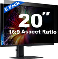 [5 Pack] 20 Inch Computer Privacy Screen for 16:9 Aspect Ratio Widescreen Monitor, Eye Protection Anti Glare Blue Light Filter Shield, Removable Anti-Scratch Anti Spy Protector