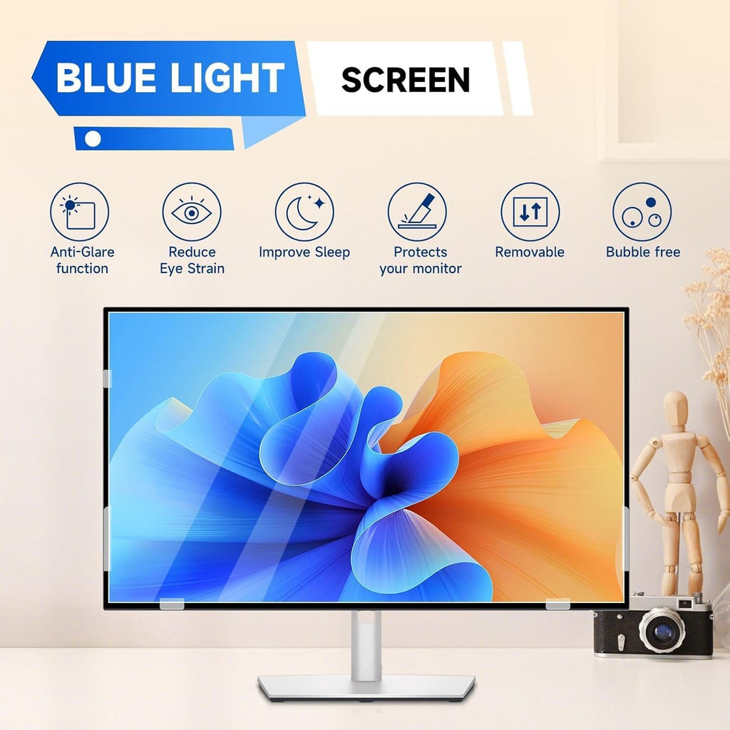 IPROKKO 2 Pack 34 inch Anti-Blue Light Monitor Screen Protector for 21:9 Widescreen, Removable Anti Glare Blue Light Blocking Screen Filter, Anti-UV Eye Protection PC Computer Film [Washable Wipes Clean]