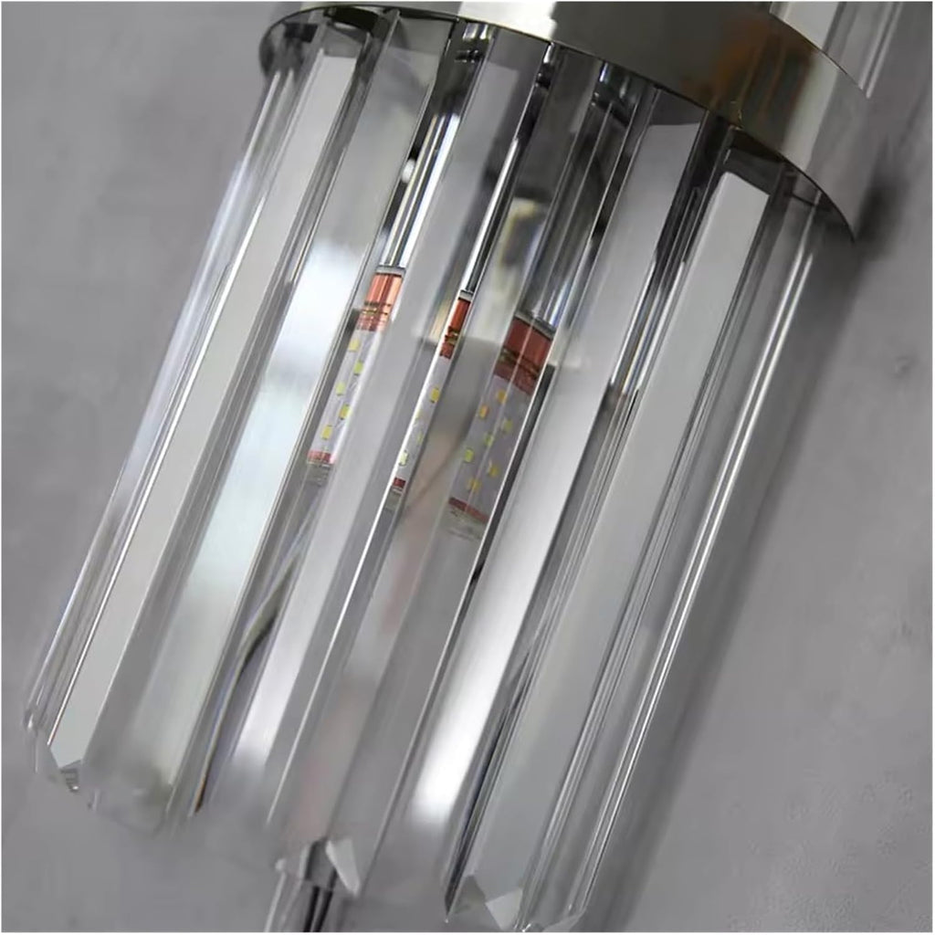 Crystal Wall Lamp Luxurious d Silver for Living Room Bedroom Decor Luminaire Bedside Wall Light Bathroom Fixtures,Energy Conservation Wall Light