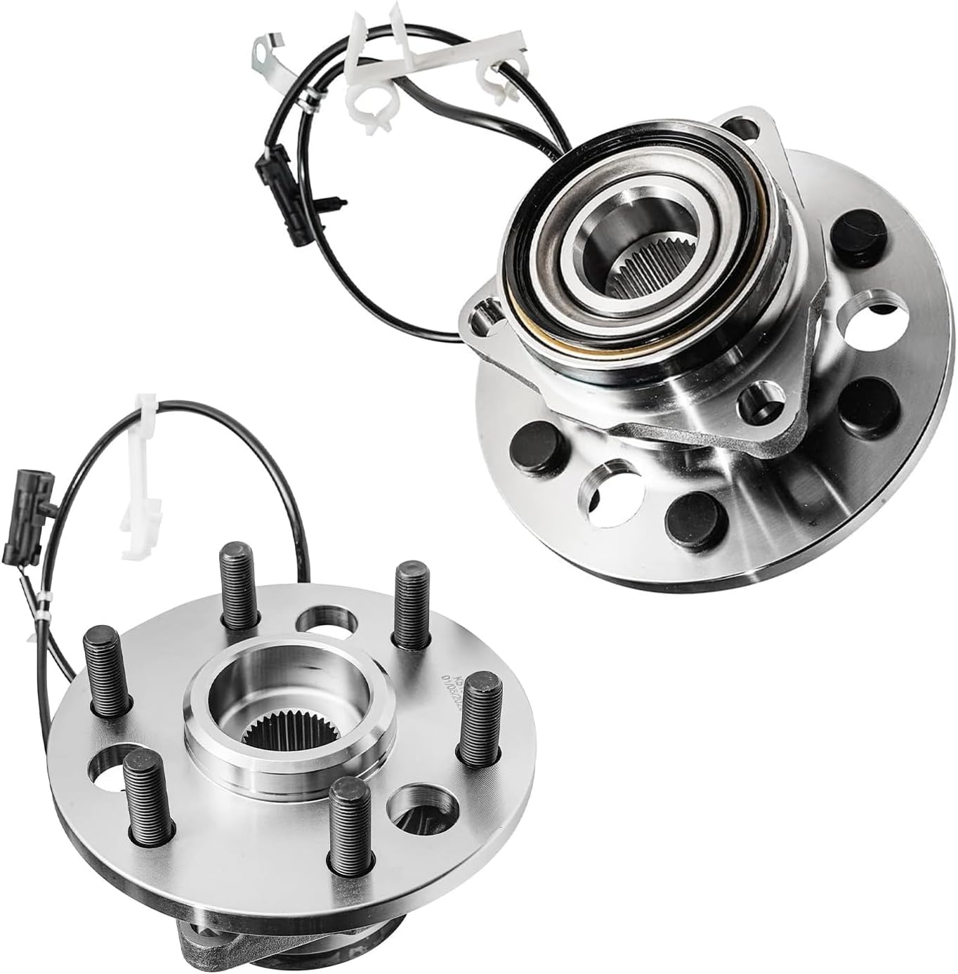 Detroit Axle - 10PC Front CV Axle Shafts, Wheel Hub & Bearings, Disc Brake Kit Rotors w/Ceramic Pads w/Hardware & Brake Kit Cleaner for 1998-99 Chevy Tahoe/GMC Yukon