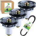 3 Pack 607418 Spindle Assembly with 604704 Spindle Pulley 604711 Belt Replaces Hustler 601804 Spindle Assembly for Hustler Raptor SD 60 Deck Spindles, Hustler 60 inch Mower Deck Spindles