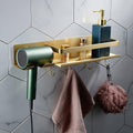 Bathroom Shelves All Copper Brushed Gold Towel Rack Bar Rail, Simple and Light Luxury Bath Towel Rack, Bathroom Bathroom Rack, Hardware Pendant Set (Color : Hair Blower)