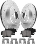Anpulsero Rear Brake Pads and Rotors Kit Compatible with 2006-2014 Dodge Charger, 2009-2014 Dodge Challenger, 2005-2008 Dodge Magnum - Brake Rotors Ceramic Brake Pads 320mm(12.6in) - Geomet Coated