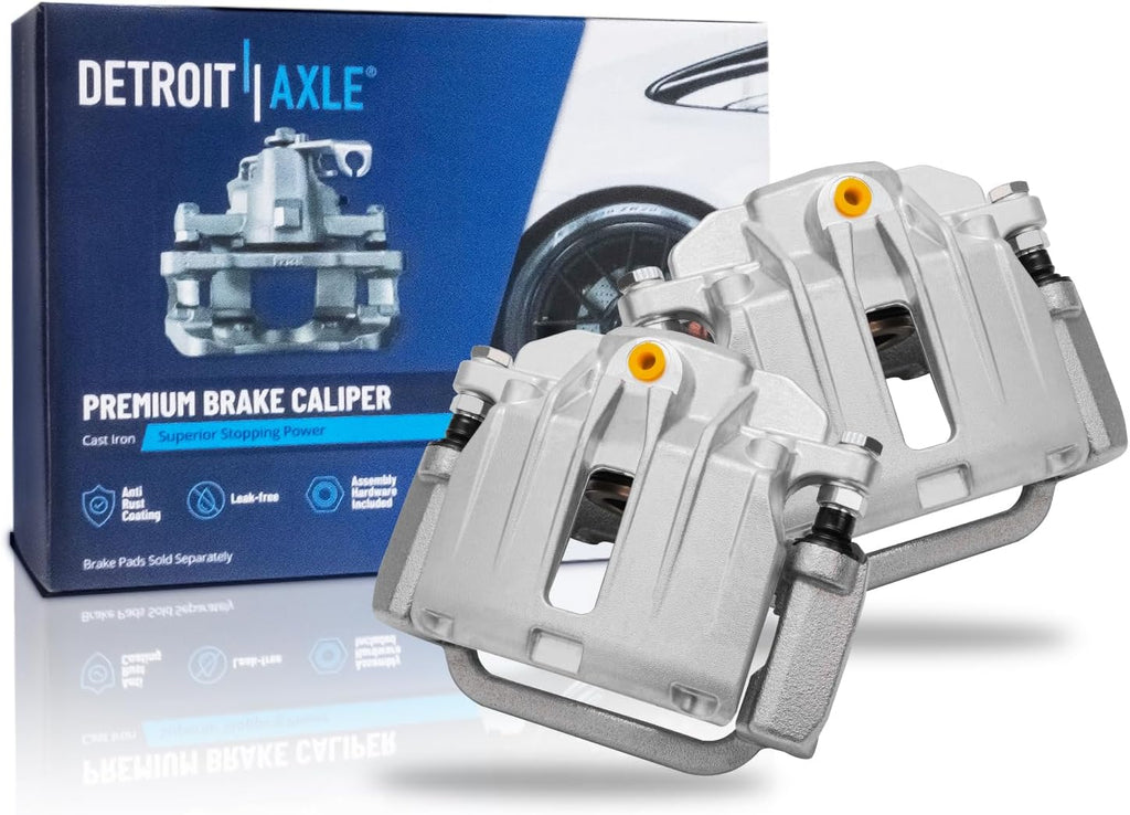 Detroit Axle - Rear 2pc Brake Calipers for 2003-2006 Chevy Silverado 1500 GMC Sierra 1500 Cadillac DeVille DTS, 2 Disc Brake Calipers with Bracket Replacement