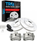 TRQ Performance Front Brake Pad and Rotor Set Ceramic Vented Coated Rotors Calipers Compatible with 2006-2012 2006-2018 Toyota RAV4