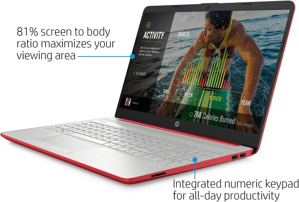 HP 2022 Pavilion 15.6' HD Laptop, Intel Quad-core Pentium Processor, 32GB RAM, 1TB SSD, 11 Hr Battry Life, Intel UHD Graphics, HD Webcam, Bluetooth, HDMI, USB Type-C, Scarlet Red, Win 11