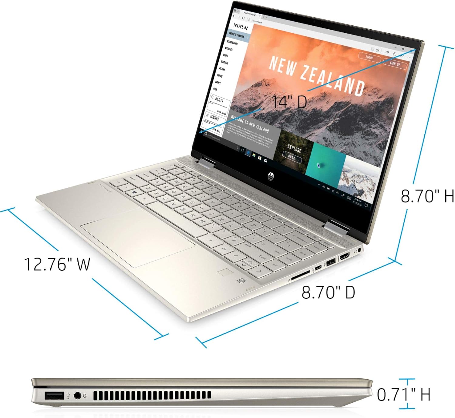 HP 2020 Pavilion x360 14' FHD WLED Touchscreen 2-in-1 Convertible Laptop, Intel Core i5-1035G1 up to 3.6GHz, 8GB DDR4, 256GB SSD, 802.11ac, Bluetooth, Webcam, HDMI, Fingerprint Reader, Windows 10