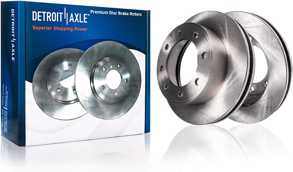 Detroit Axle - 4WD Front Wheel Bearing Hubs Brake Kit for 99-04 Ford F-250 F-350 Super Duty 00-02 Ford Excursion [SRW] Wheel Bearing Hubs Disc Brake Rotors Brakes Pads Replacement : 13.03 inch Rotor