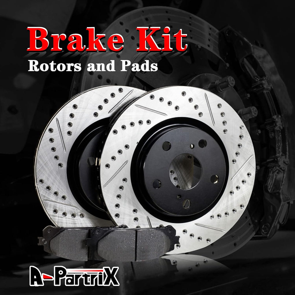 Brake Pads and Rotors Kit - Front Brakes and Rotors, Replacement Brake Kit fits Ford EcoSport 2012 2011 2010 2009 2008 2007 2006 2005 2004 fits Ford Fiesta 2009 2008 2007 2006 2005