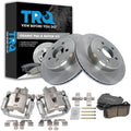 TRQ Rear Brake Pad and Rotor Set Ceramic Vented Rotors Calipers Compatible with 2015 Dodge Charger