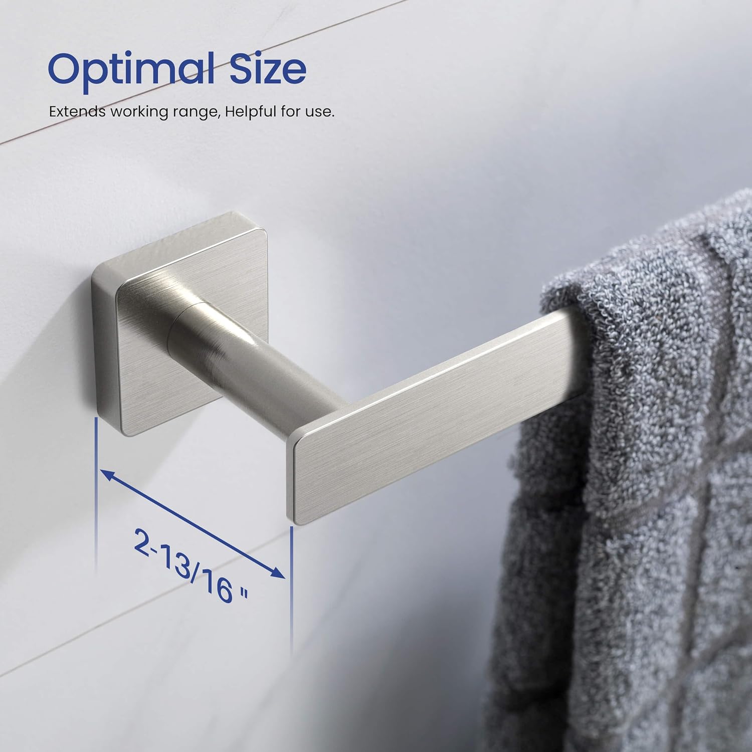 KIBI Blaze Bathroom Hardware Set 4 Piece Bathroom Accessories Set | Towel Bar (25'), Towel Holder, Toilet Paper Holders, Robe Hook (Brushed Nickel) (KBA16-4)