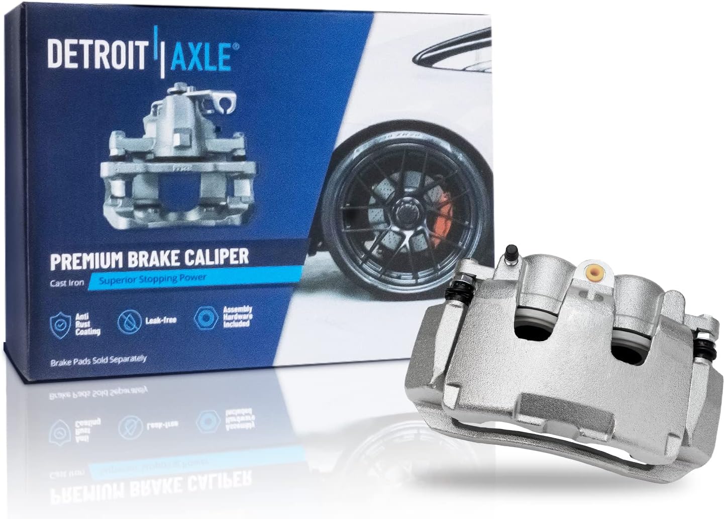 Detroit Axle - Front Brake Kit for 09-10 Dodge Ram 1500, 11-18 Ram 1500, 19-23 Ram 1500 Classic, Disc Brakes Rotors Brake Caliper Ceramic Brakes Pads Replacement : 13.23 inch Front Rotor