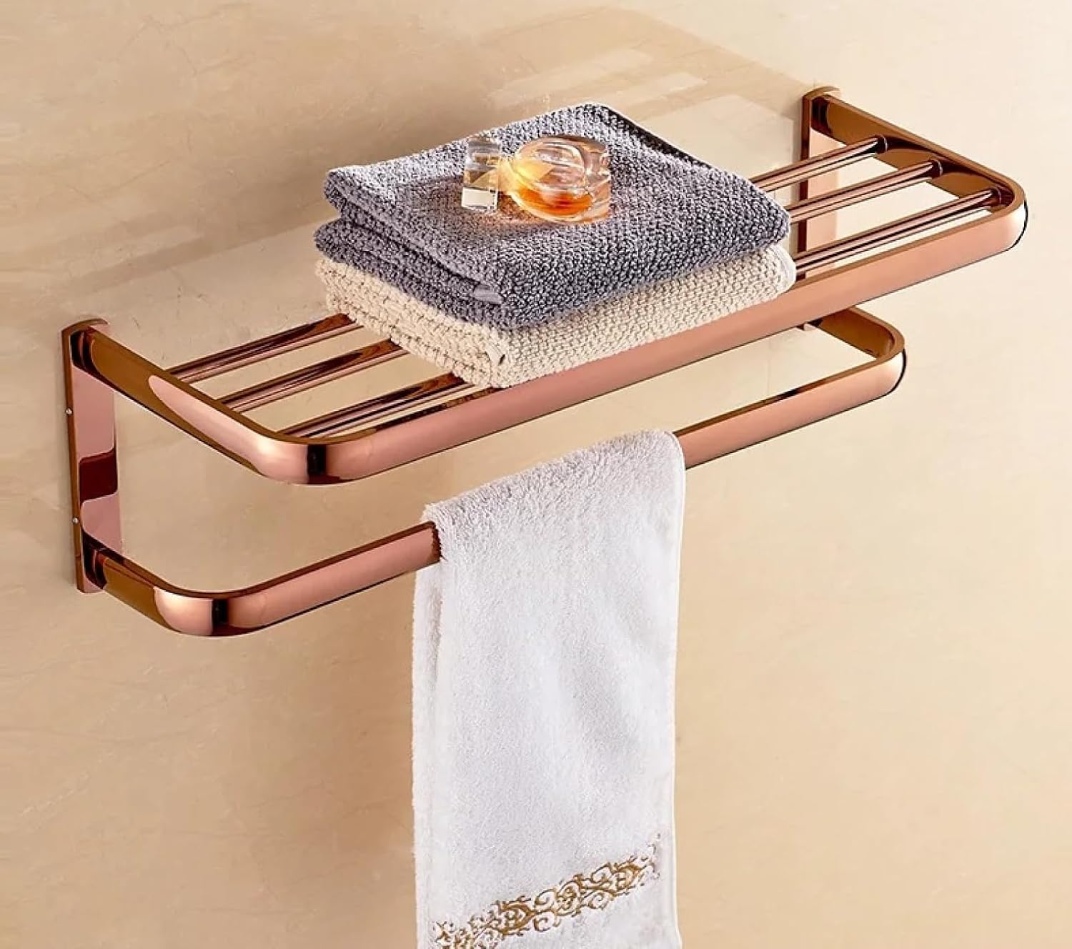 Towel Rack, Bathroom Hardware Pendant, Toilet Towel Rod, Bath Towel Rack, Rose Gold Bath Towel Rack