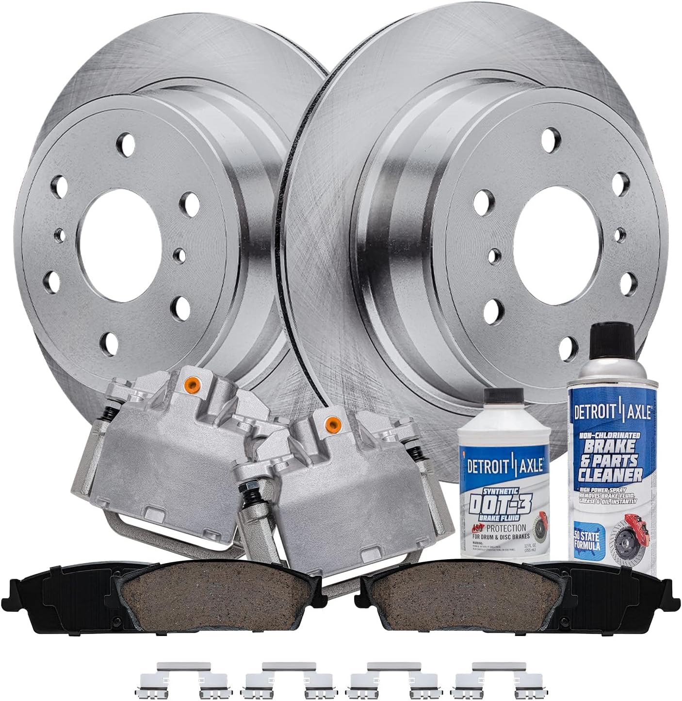 Detroit Axle - REAR Brake Kit for 2007-2013 Chevy GMC Suburban Silverado Sierra Yukon XL 1500 Tahoe Escalade Disc Brake Rotors Ceramic Brakes Pads Brake Calipers Replacement