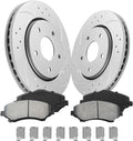 Front Brake Pads and Rotors Kit 302mm(11.9in) Compatible with 2008-2016 Dodge Grand Caravan, 2009-2013 Dodge Journey, 2008-2016 Chrysler Town & Country| Front Automotive Replacement Brake Kits