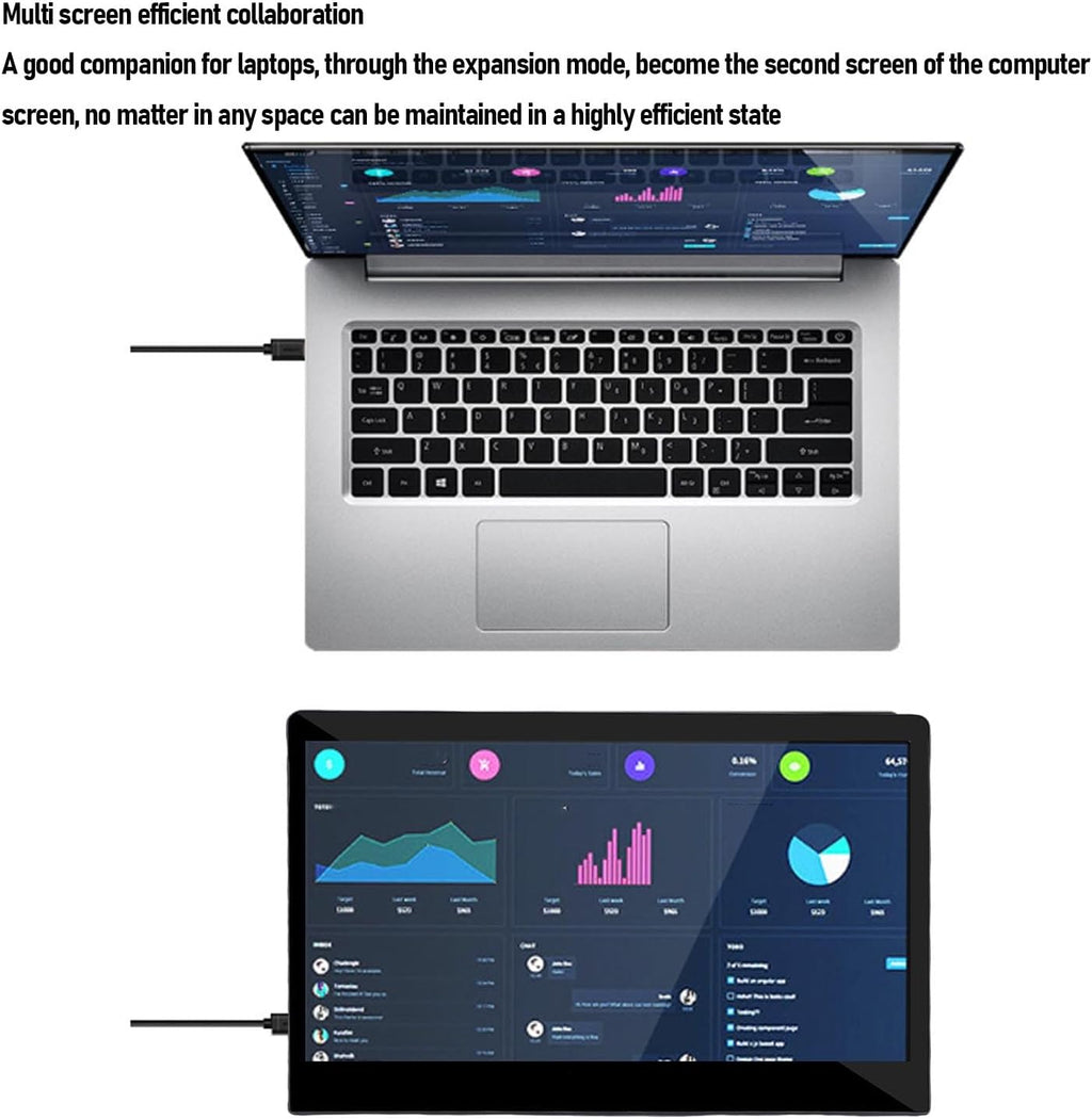 Asixxsix Portable Monitor 11.6 Inch, 2.5K FHD Touchscreen 120HZ, USB HDMI Type C mini HD, 3.5mm Headphone Jack, Lightweight Second Monitor with Stand, for Laptop PC, Plug & Play