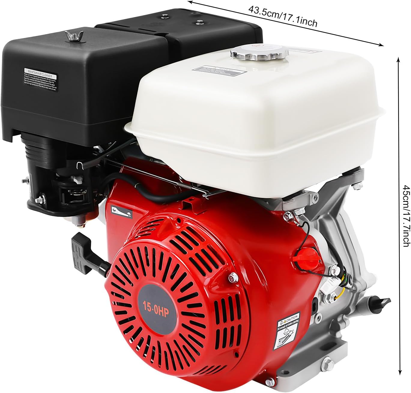 4 Stroke Gasoline Engine, 15HP 420CC Gas Engine, 9700W 3600RPM Go Kart Motor Engine, for Lawnmowers, Go Karts, Compressors, Trenchers