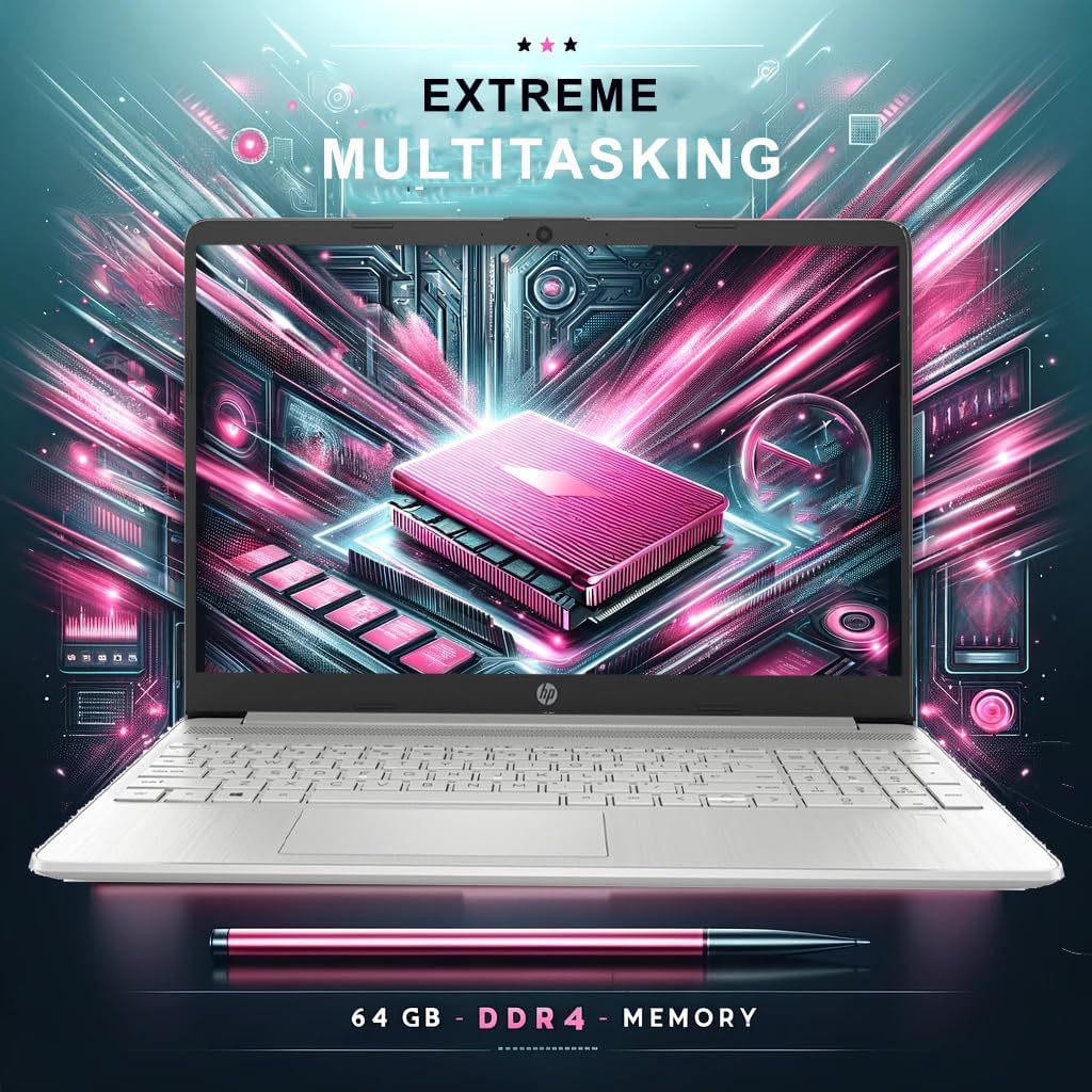HP Laptop,15.6' FHD (1920 x 1080) Touch Display, Core i7-1255U 10-Core Processor, Bluetooth, WiFi, Windows 11 Pro, w/WOWPC 500GB External (Touchscreen, 64GB RAM | 1TB PCIe SSD)