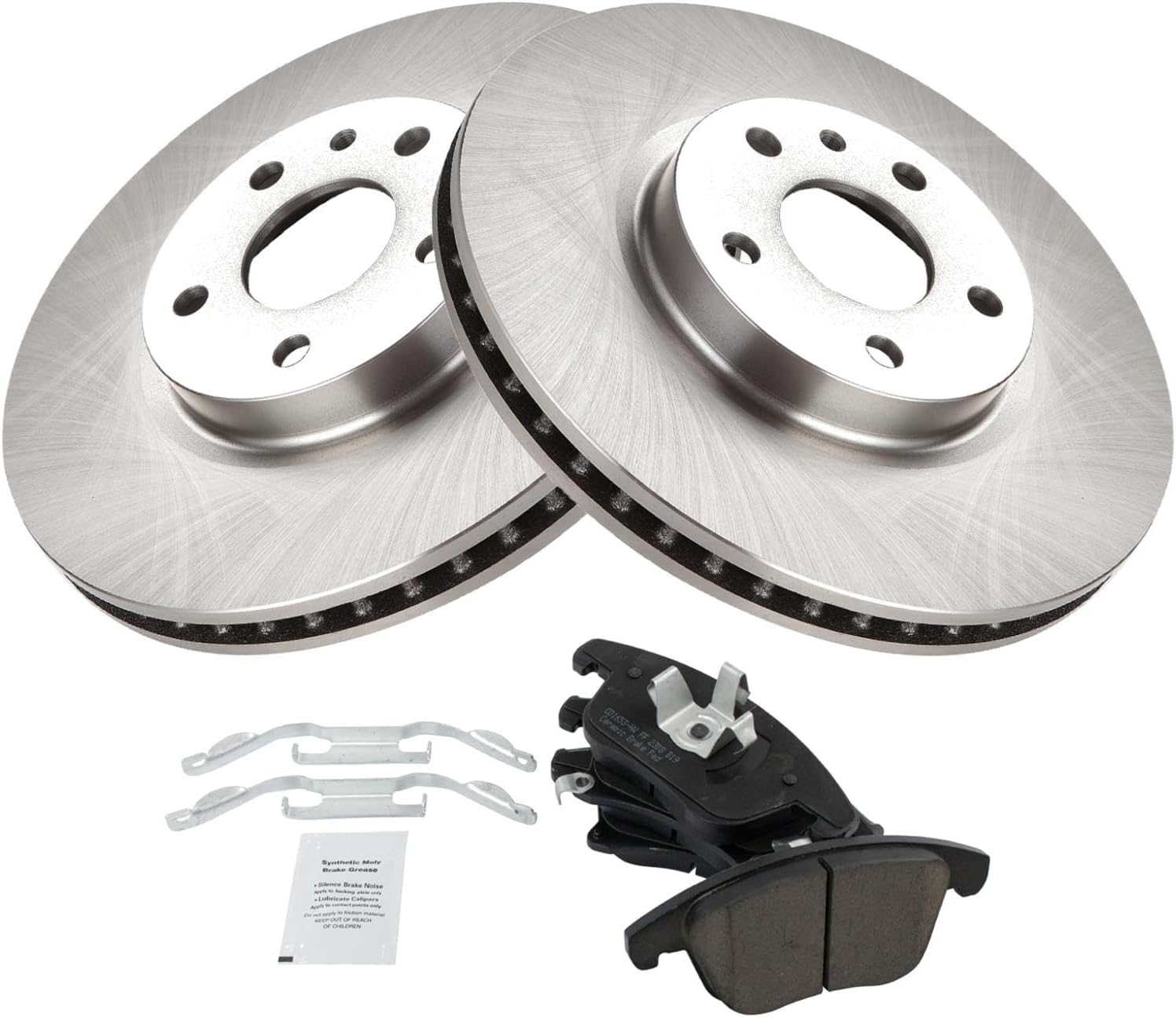 TRQ Front Brake Pad and Rotor Set Ceramic Vented Rotors Compatible with 2013-2020 Ford Fusion 2013-2016 Lincoln MKZ