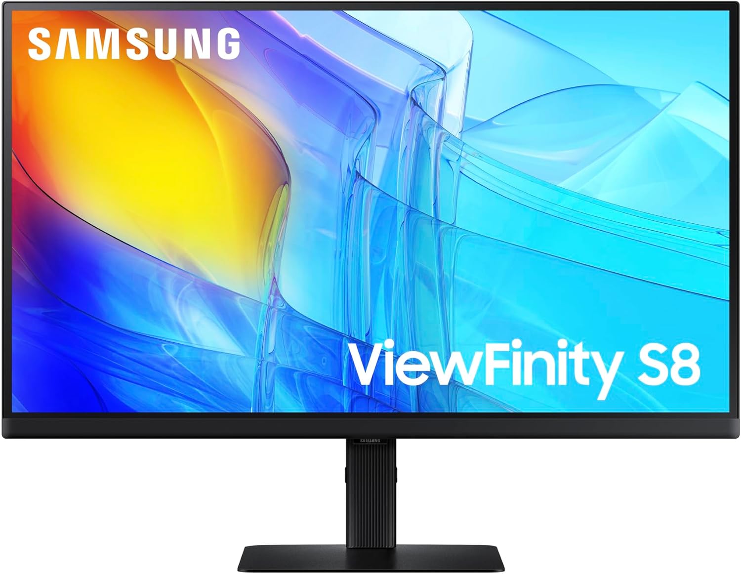 SAMSUNG 27-in ViewFinity S8 (S80D) 4K UHD HDR10 High Resolution Computer Monitor with Ergonomic Stand - LS27D802EANXGO