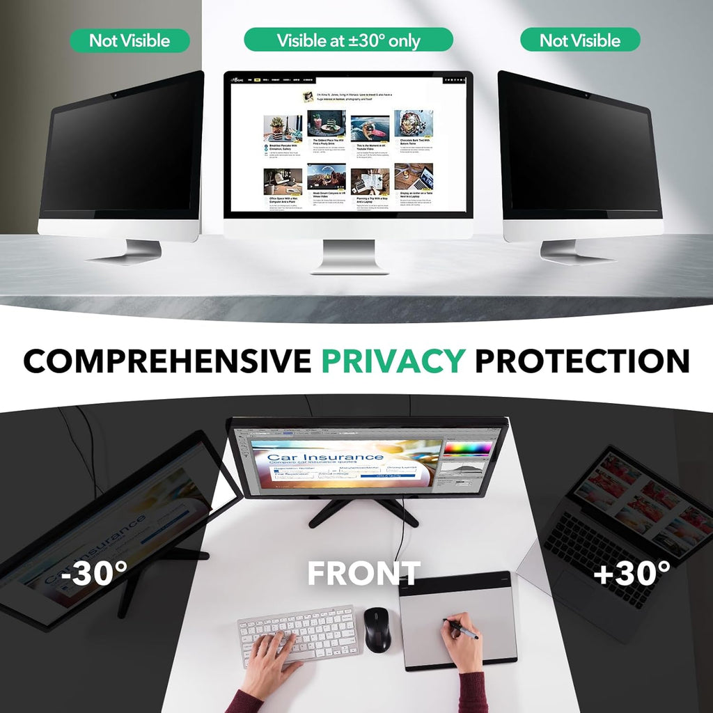 2 Pack 34 inch Computer Privacy Screen Filter for 21:9 Aspect Ratio Widescreen Monitor,34in Curved Computer Monitor Privacy Shield Anti Glare Eye Protection, Anti-Scratch Removable Protector Film