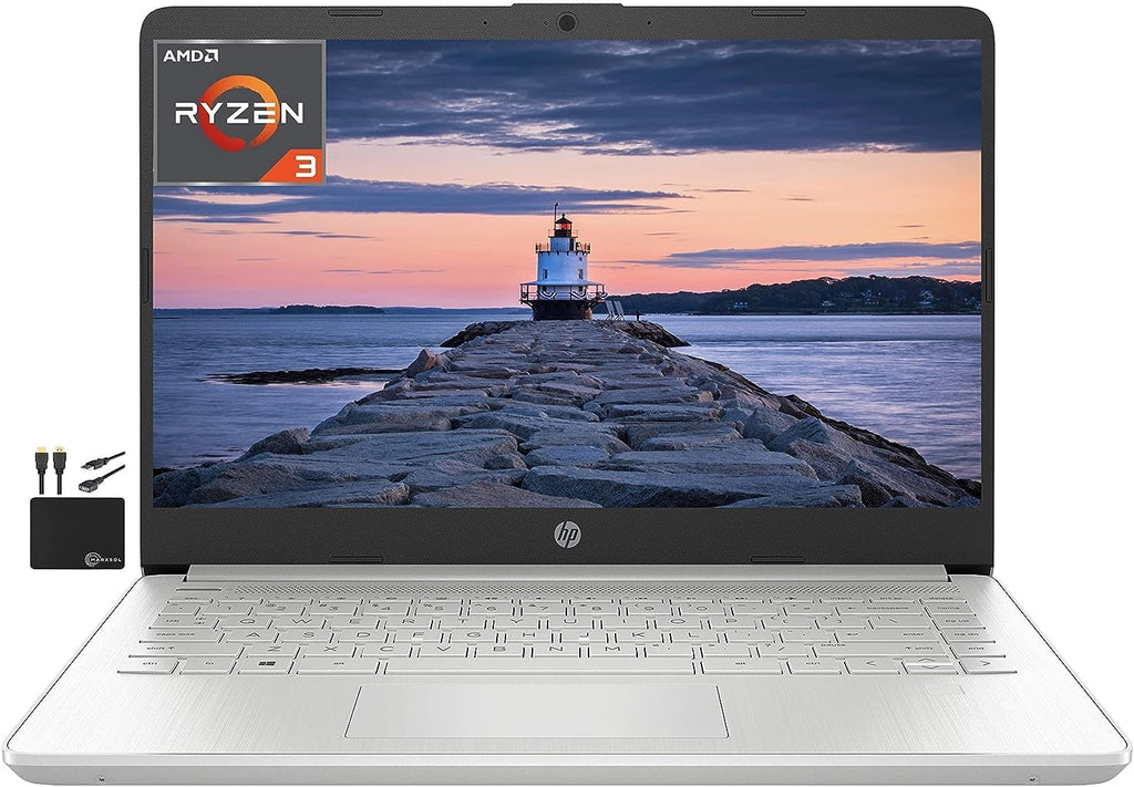 HP 14 Laptop, AMD Ryzen 5 5500U, 8 GB RAM, 256 GB SSD Storage, 14-inch Full HD Display, Windows 11 Home, Thin & Portable, Micro-Edge & Anti-Glare Screen, Long Battery Life (14-fq1025nr, 2021)