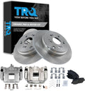 TRQ Rear Brake Pad and Rotor Set Ceramic Solid Rotors Calipers Compatible with 2011-2017 Honda Odyssey