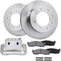 Detroit Axle - 353mm Front Disc Rotors Ceramic Pads Right Brake Caliper Replacement for 2006-2008 Dodge Ram 1500 2500 3500