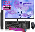 HP EliteDesk 800 G4 Mini Desktop with New 24' FHD Monitor and RGB Speakers PC Set, Core i5-8500T, 16GB RAM, 256GB SSD, Windows 11 Pro (Renewed)