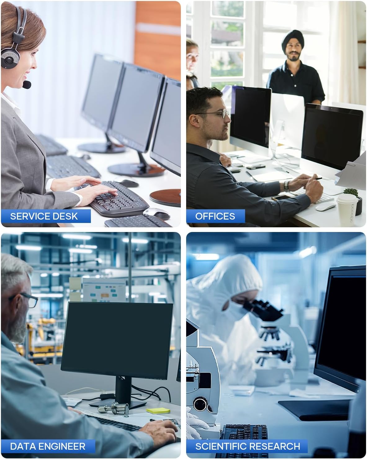 [2 Pack] 32 Inch Computer Privacy Screen for 16:9 Aspect Ratio Widescreen Monitor, Eye Protecting Anti-glare Blue Light Display Screen Privacy Protection, Removable Anti-scratch Coating