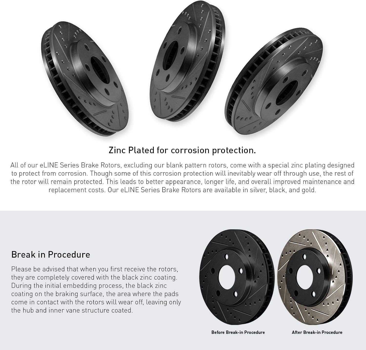 R1 Concepts Front Brake Kit| Semi Met Brake Pads and Drilled Slotted Brake Rotors| 1BC.72038.03