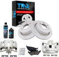 TRQ Rear Performance Brake Pad, Caliper, & Rotor Kit, with Chemical Kit Ceramic Premium G-Coated Compatible with 2012-2016 Ford F-150