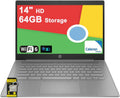 HP Chromebook 14 Home and Student Laptop 14' HD Antiglare Intel Celeron N4500 4GB RAM 64GB Storage Type-C Wi-Fi6 Long Battery Life Fast Charging ICP Hub