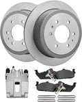 Detroit Axle - Rear Disc Rotors Brake Pads Left Caliper Replacement for 2004-2011 Ford F-150 2006-2008 Lincoln Mark LT - 5pc Set