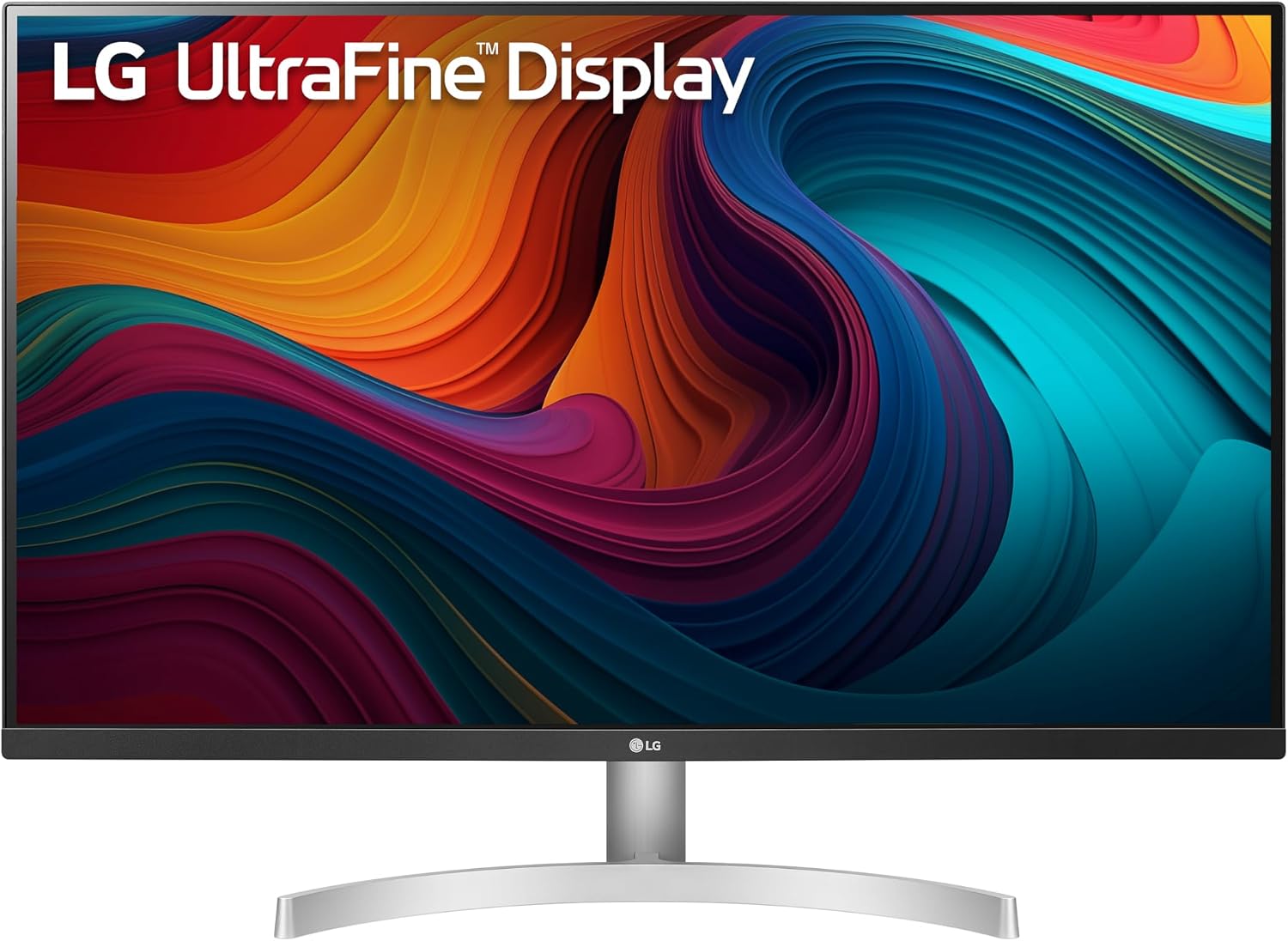 LG 32UN500-W Monitor 32' Ultrafine (3840 x 2160) Display, AMD FreeSync, DCI-P3 90% Color Gamut, HDR10, Built-in Speakers, 3-Side Virtually Borderless Design - Silver/White