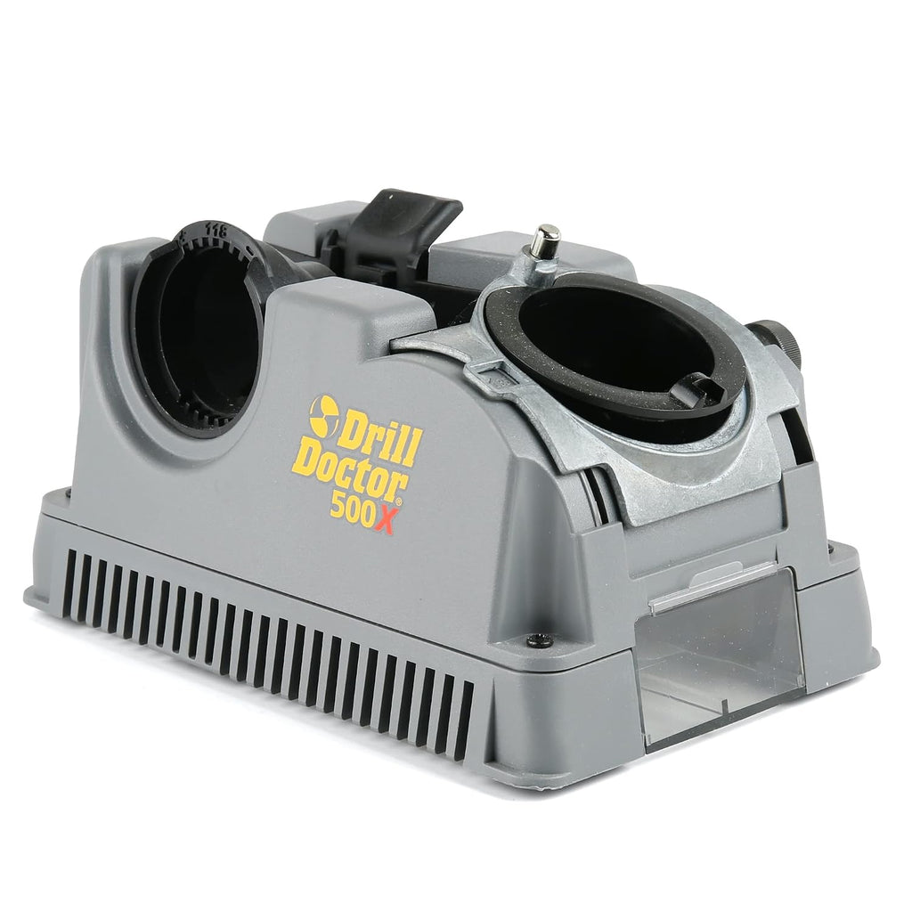 Drill Doctor DD500X Twist Drill Bit Sharpener - 3/32' to 1/2' - Electric Sharpener - High Speed & Portable - For Steel, Masonry, Carbide & Tin-Coated Drill Bits - Adjustable 118° or 135° Angle
