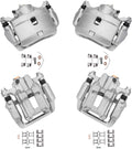 Detroit Axle - 4pc Brake Calipers for 2003-2011 Honda Element Disc Brake Calipers w/Brackets 2004 2005 2006 2007 2008 2009 2010 Front and Rear Replacement