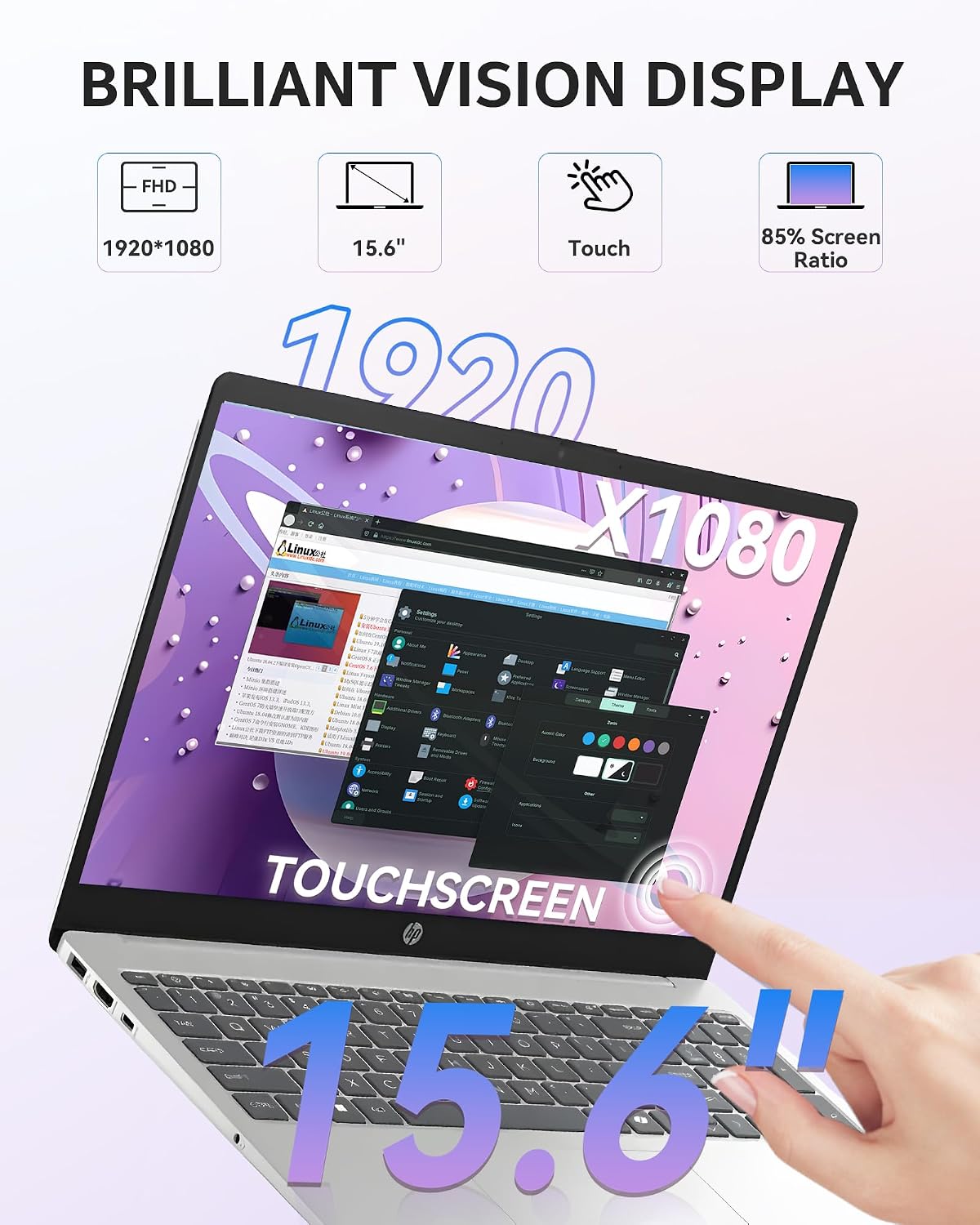 HP 2026 i7 Touchscreen Laptop, 15.6' FHD Display, Intel i7-1355U (32GB RAM | 1TB SSD), Copilot Key, Numeric Keypad, Webcam, Windows 11 Pro, WiFi 6 & Bluetooth with SXK Accessory Kit